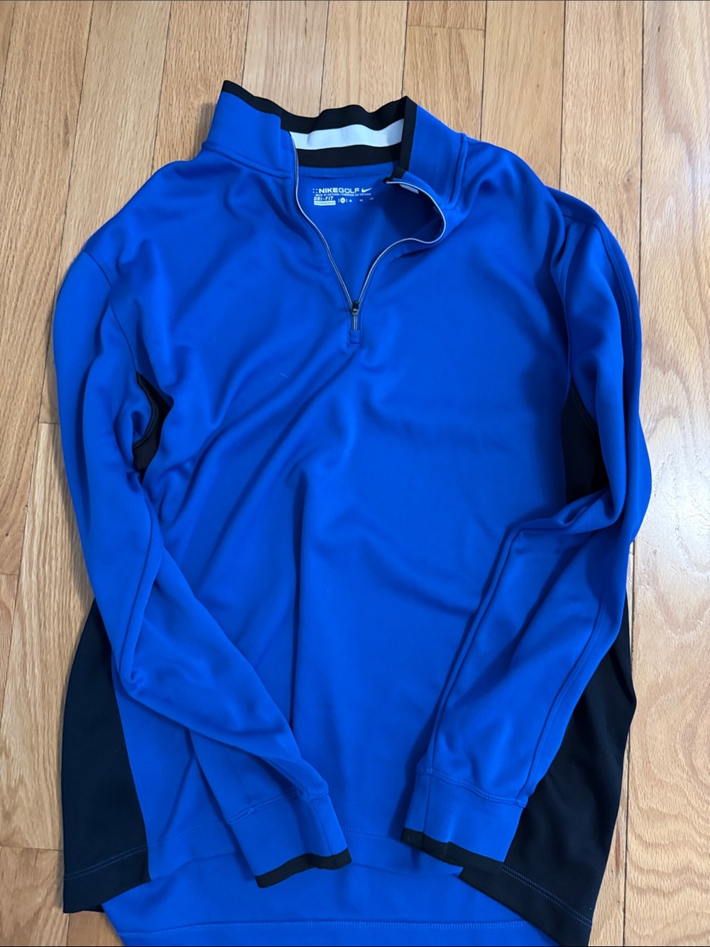 Nike Blue and Black Quarter-Zip Golf Pullover